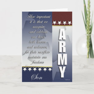 Remerciements Carte de soutien de la troupe de l'armée patriotiq