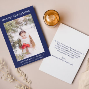 Remerciements Carte de style minimaliste de la photo de Noël fam