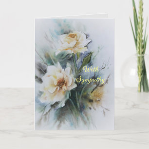 REMERCIEMENTS CARTE DE SYMPATHIE ROSES JAUNE PALE