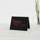 Remerciements Carte de table de bienvenue gothique - Script méta (Devant)