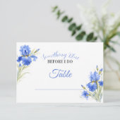Remerciements Carte de table de mariage Something Blue (Debout devant)