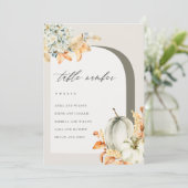 Remerciements Carte de table Rustic Fall Citrouille Leafating Ch (Debout devant)