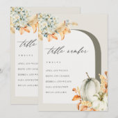 Remerciements Carte de table Rustic Fall Citrouille Leafating Ch (Devant / Derrière)