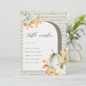 Remerciements Carte de table Rustic Fall Citrouille Leafating Ch (Debout devant)