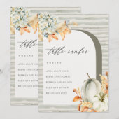 Remerciements Carte de table Rustic Fall Citrouille Leafating Ch (Devant / Derrière)