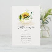 Remerciements Carte de table Rustic Sunflower Citrouille (Debout devant)
