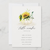 Remerciements Carte de table Rustic Sunflower Citrouille (Dos)