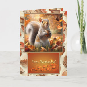Remerciements Carte de Thanksgiving d'écureuil drôle d'automne