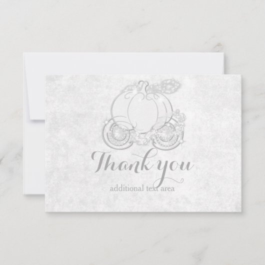 Remerciements Carte de transport Cinderella White Silver Princes (Devant)