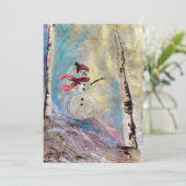 Remerciements Carte de vacances Fille de Neige (Debout devant)