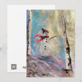 Remerciements Carte de vacances Fille de Neige (Devant / Derrière)