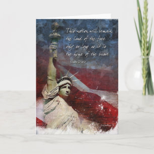 Remerciements Carte de voeux 4 juillet avec Statue de LIberty