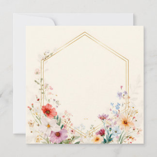 Remerciements Carte de vœux à cadre floral