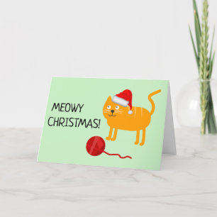 Remerciements Carte de vœux amusante de Noël avec un chat orange