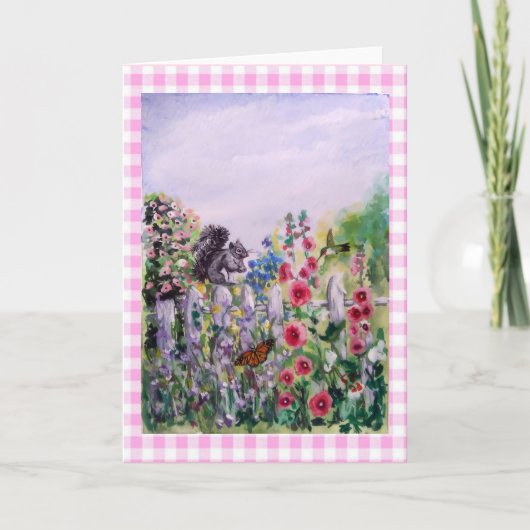 REMERCIEMENTS CARTE DE VOEUX ART ÉCUREUIL BLANC (Devant)