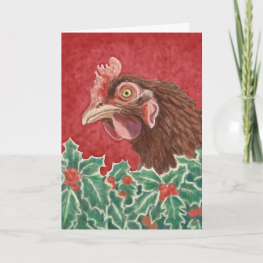 Remerciements Carte de voeux au poulet de Noël (Devant)