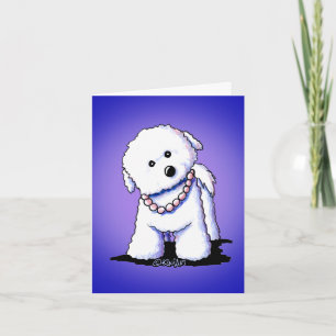 Remerciements Carte de vœux Bichon en perles