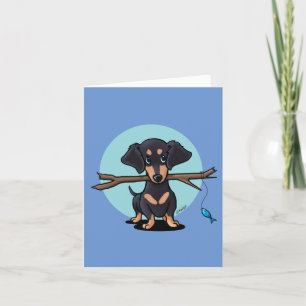 Remerciements Carte de voeux Black et Tan Dachshund