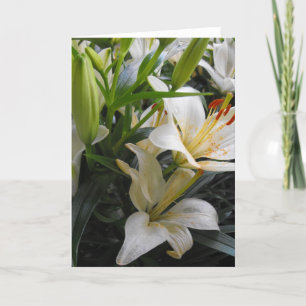 Remerciements Carte de voeux blanche à fleurs de lis