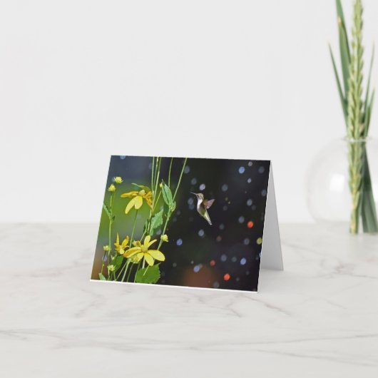 Remerciements Carte de voeux blanche pour colibri (Devant)