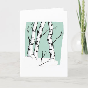 Remerciements Carte de voeux blanche Snowy Colorado Aspens