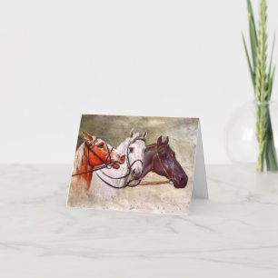 Remerciements Carte de voeux Cheval vintage