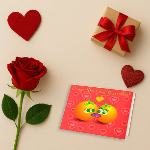 Remerciements Carte de vœux d'amour orange rose pun