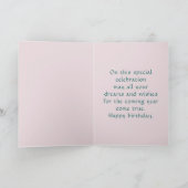 Remerciements Carte de voeux d'anniversaire avec message (Intérieur)