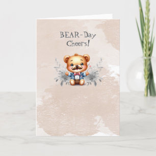 Remerciements Carte de vœux d'anniversaire avec un ours en peluc