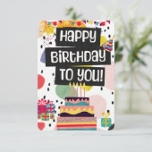 Remerciements Carte de voeux d'anniversaire colorée (Debout devant)