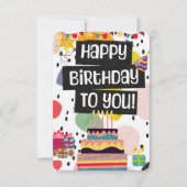 Remerciements Carte de voeux d'anniversaire colorée (Devant)