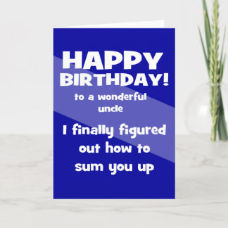 Remerciements carte de voeux d'anniversaire de l'oncle