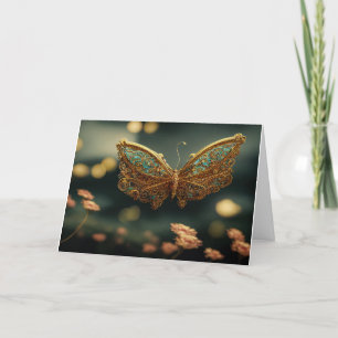 Remerciements Carte de voeux d'anniversaire de papillon Gold et