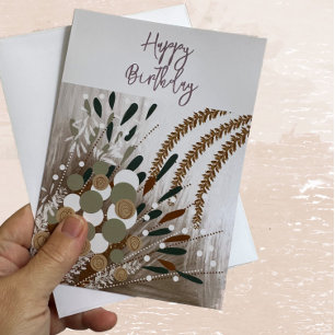 Remerciements Carte de vœux d'anniversaire florale abstraite
