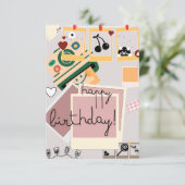 Remerciements carte de voeux d'anniversaire heureuse (Debout devant)