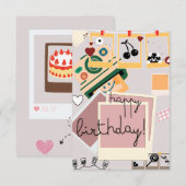 Remerciements carte de voeux d'anniversaire heureuse (Devant / Derrière)