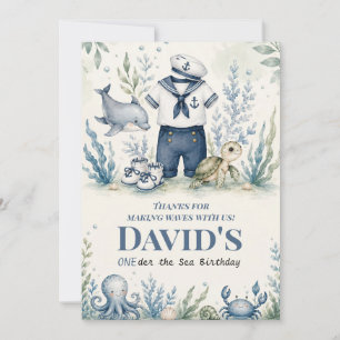Remerciements Carte de vœux d'anniversaire nautique personnalisé