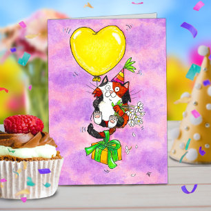 Remerciements Carte de vœux d'anniversaire pour chat calico