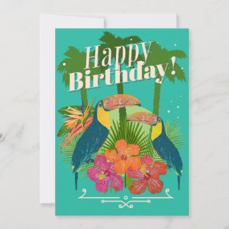 Remerciements Carte de voeux d'anniversaire pour les Toucans tro