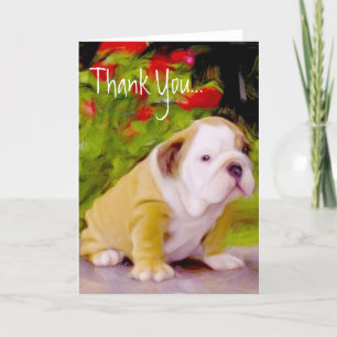 Remerciements Carte de voeux d'art de chiot de bouledogue de