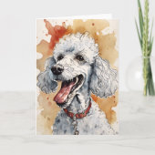 Remerciements Carte de voeux de caniche (Devant)