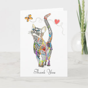 Remerciements Carte de voeux de chats mignonne et colorée