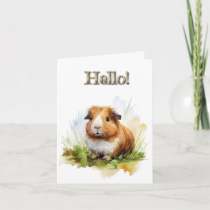 Remerciements Carte de voeux de cochon de Guinée mignonne et col