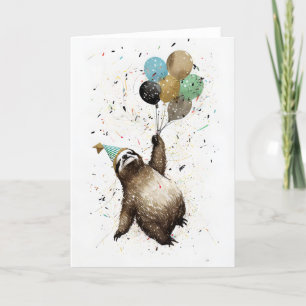 Remerciements Carte de voeux de fête de la Sloth Party