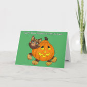 Remerciements Carte de vœux de jeu Halloween Pin The Tail (Devant)