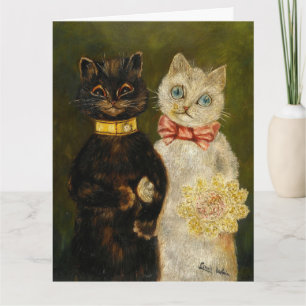 REMERCIEMENTS CARTE DE VŒUX DE MARIAGE CHAT ANCIEN
