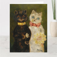 CARTE DE VŒUX DE MARIAGE DE STYLE RÉTRO POUR CHAT