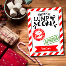 Carte de voeux de Noël amusante Lump Coal