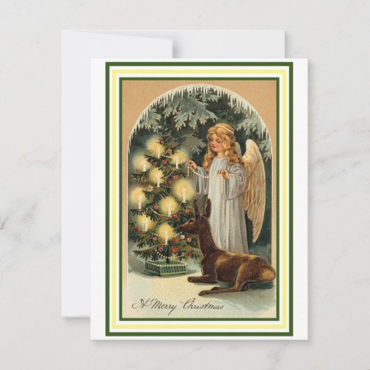 Remerciements Carte de vœux de Noël d'ange vintage (Devant)