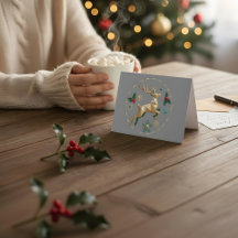 Carte de vœux de Noël élégante multicolore avec re